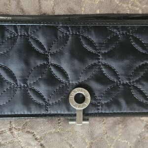 Vera Bradley Black Quilted Nylon Wallet with Turn-Lock
